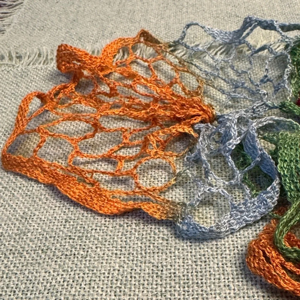 Multi-colored Crochet Ruffled Scarf - Picture 12 of 16